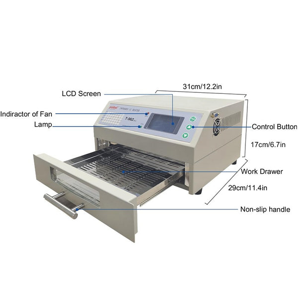 Reflow Oven Desktop Infrared Soldering Machine Infrared Reflow Oven IC Heater AU