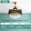 Crystal Chandelier with Fan Remote Control Dimmable 6-Speed 42" Ceiling Fan Lamp