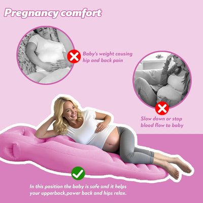 Pregnancy Mattress Inflatable Pillow Full Body Maternity Airbed with Hole Gifts