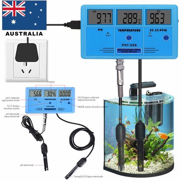 Water Quality Monitor Ph Meter TDS Temp Conductivity Detector Aquarium Analysis