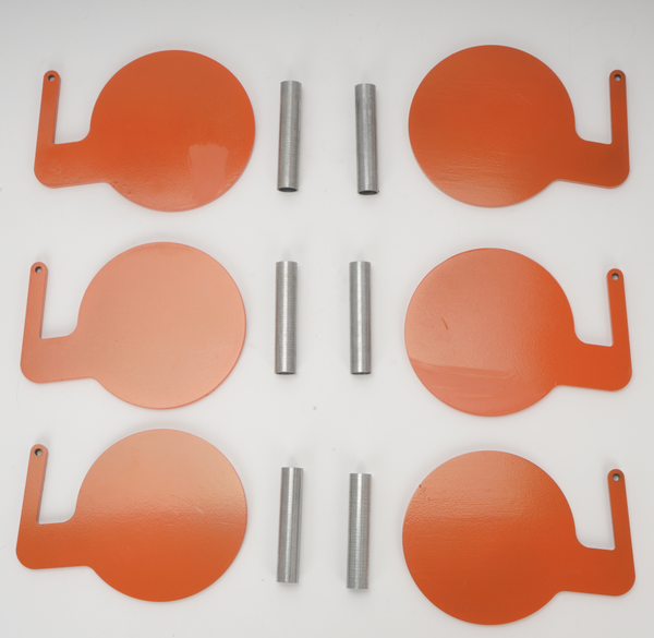 6" 7.7mm AR500 Steel Shooting Range Targets Target Tree Metal Paddles With Tubes