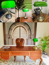 Classical Banker Desk Lamp Pull Chain Switch Green Glass Light Home Deco AU Plug