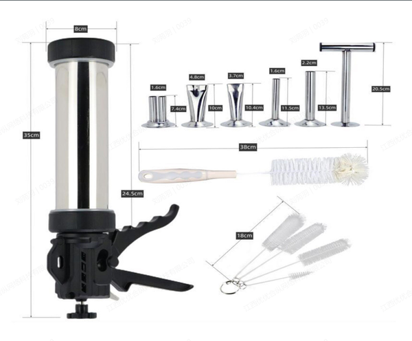 Beef Jerky Gun Beef Stick Maker Sausage Cannon Kit w/Cleaning Tool Stainless