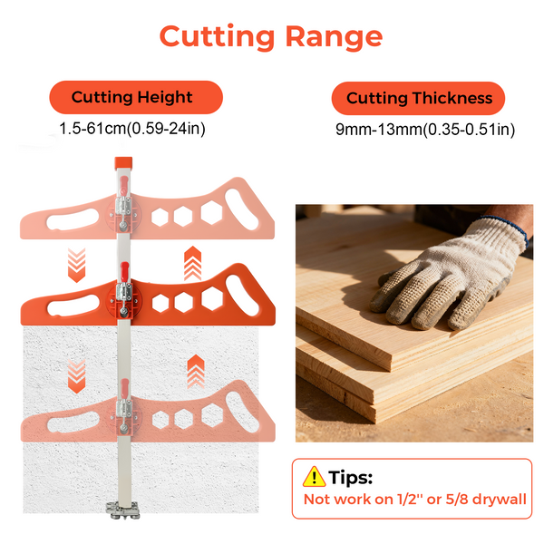Foldable Drywall Cutter Drywall Cutting Tool Dual-Scale Gypsum Board Cutter