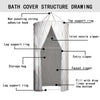 100x200cm Portable Round Shower Curtain for Outdoor Camping Beach Shower Toilet