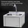 Wall-mounted Washbasin Knee Operated Sink Handbasin Single Bowl Sink With Faucet