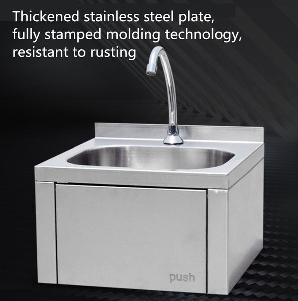 Wall-mounted Washbasin Knee Operated Sink Handbasin Single Bowl Sink With Faucet