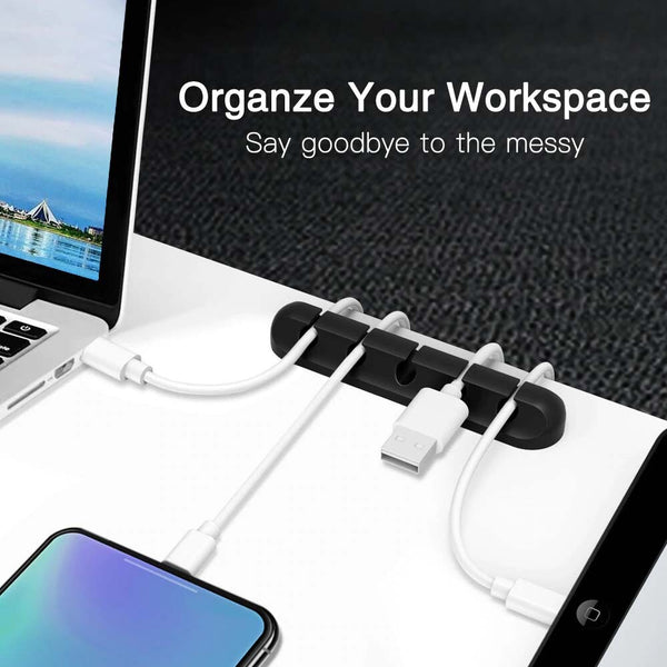 USB Charge Cable Holder Desk Cable Clips Organizer Cord Management Tidy