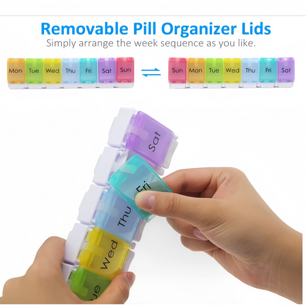 7 Day Weekly Pill Box Medicine Tablet Organizer Dispenser Container Large Case