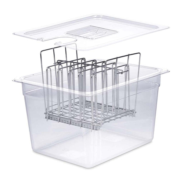 Sous Vide Container 12L Sous Vide Rack with Lid & Rack - BPA Free Complete Sous