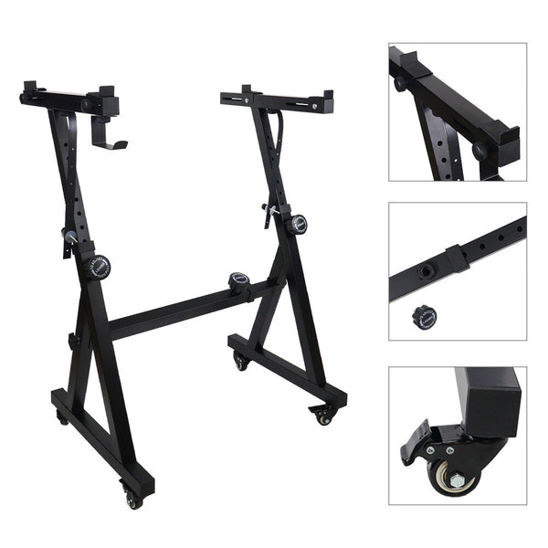 Piano Keyboard Stand Adjustable Folding Set Z Style Keyboard Stand with Wheels