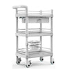 Beauty Trolley Cart with Wheel Esthetician Cart with Handrail, Bucket and Drawer