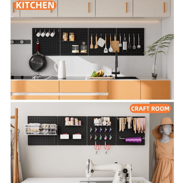 4X Heavy Duty Metal Pegboard Panels Multi-Use Wall Organizer Jewelry Display AU