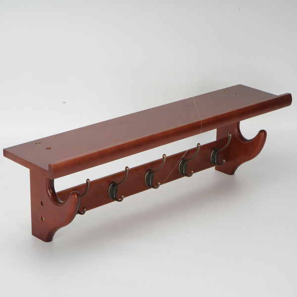 5 Hooks Wall Mounted Coat Rack Wooden Vintage Entryway Hat Clothes Organizer