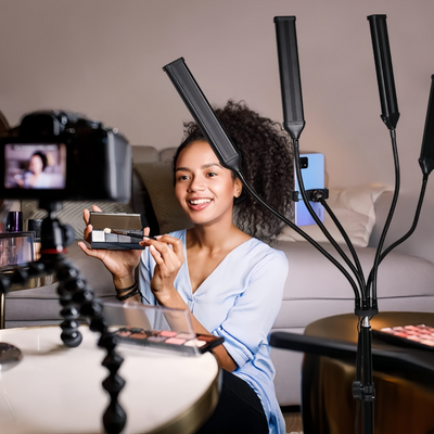 Four-arm LED Light Dimmable Lighting Phone Selfie Tripod Makeup Live Lamp 36W AU