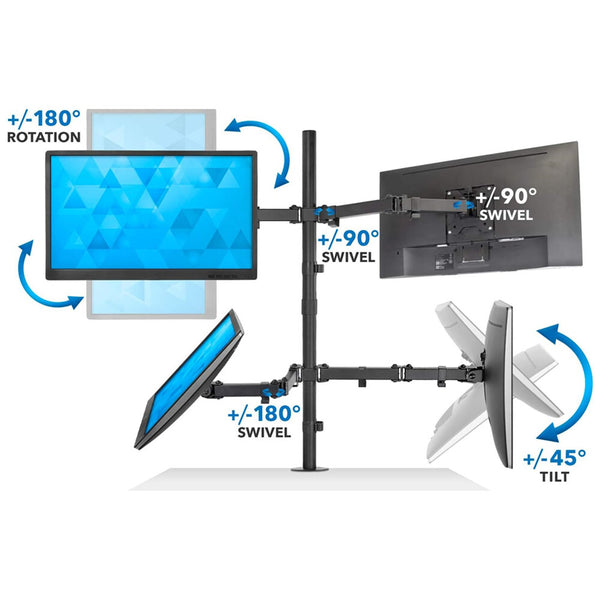 4 Monitor Stand Fits For 30 inch Computer Screen Full Adjustable Monitor Arm