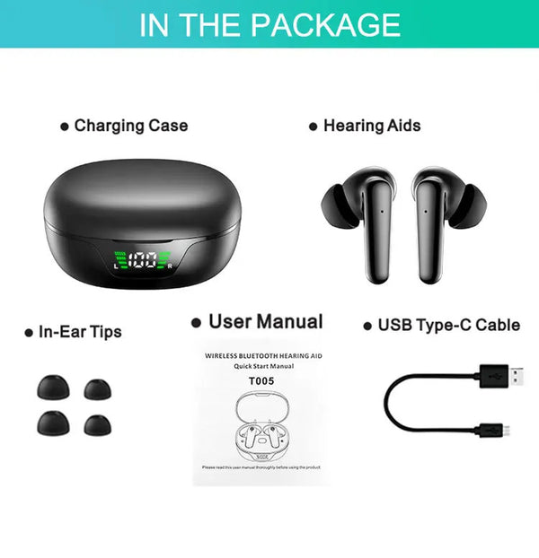 Bluetooth Hearing Aid Rechargeable Hearing Aids Severe Hearing Loss Amplifier