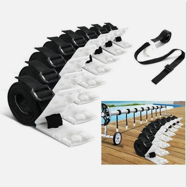 Aqua Buddy Pool Cover Roller Attachment Straps Kit 8PCS for Swimming Solar Pool
