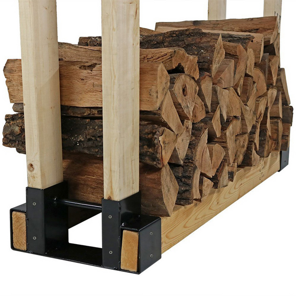 2x Sturdy Firewood Log Storage Rack Bracket Kit Adjustable length Indoor/Outdoor