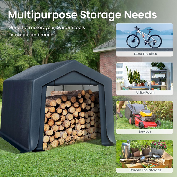 Outdoor Storage Shelter Shed 3x1.8x2M Portable Canopy Carport Garage Waterproof