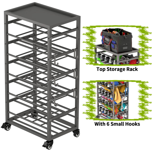 50 Can Spray Paint Storage Rack Aerosol Storage Cart Rolling Spray Bottle Holder
