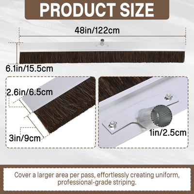 Aluminum Backed Concrete Broom 1220mm Concrete Broom for Driveways Wet Concrete