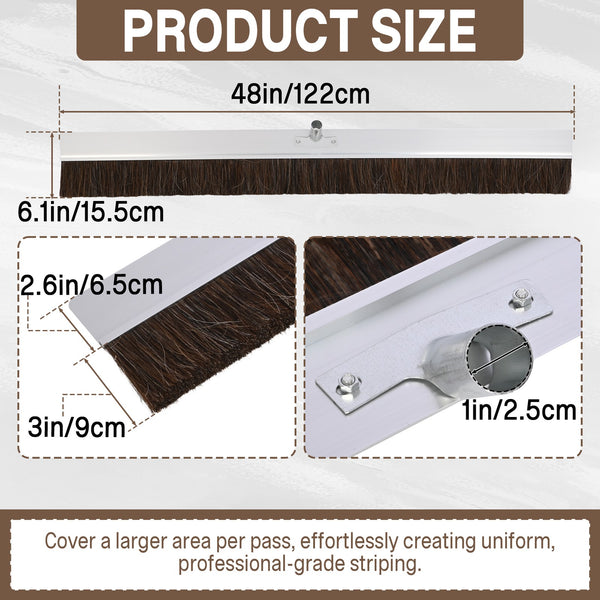 Aluminum Backed Concrete Broom 1220mm Concrete Broom for Driveways Wet Concrete