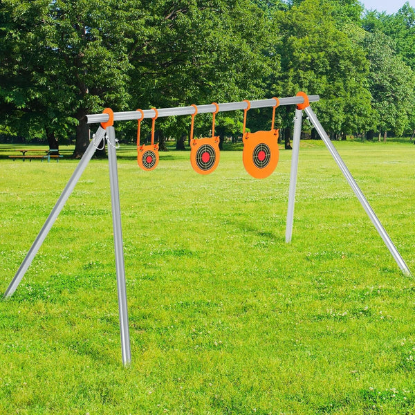 AR500 Steel Target Combo 8" Gong Target Outdoor Hanging Steel Shooting Targets