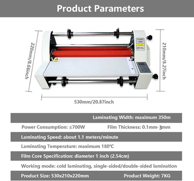 350mm Laminator Machine Cold Hot Roller for Paper Card Wood Veneer PVC Foil