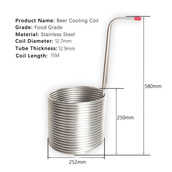 8M/15M 304 Wort Chiller Immerson Chiller Stainless Steel Brewing Tubing Coil