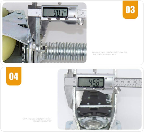 4 Pack Heavy Duty 6" Scaffolding Caster Wheels with Double Brakes 360° rotation