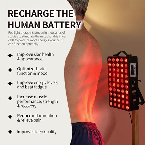 Red Light Therapy for Body 660nm 850nm Near Infrared Light Therapy Panel W/Stand