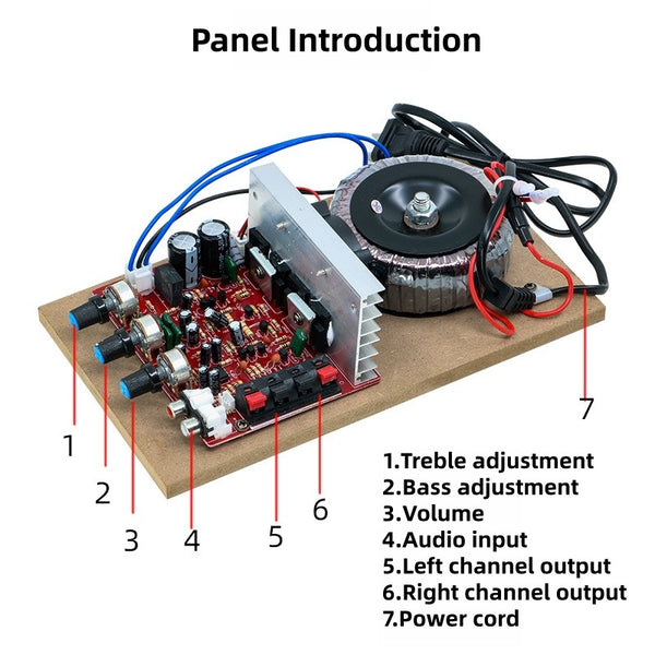2.0 Channel High Power Amplifier Board for DIY Audio Projects w/ Colling Fan