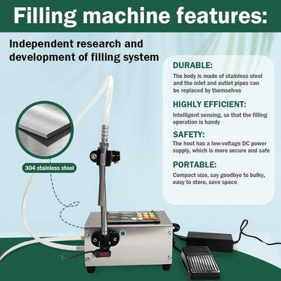 Quantitative Filling Machine Single-head 10-3000ml Diaphragm Pump Liquid Filler