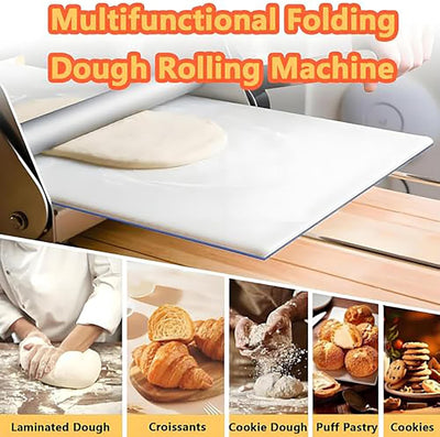 Manual Dough Sheeter Roller Machine Commercial Folding Dough Maker 1-25mm Thick