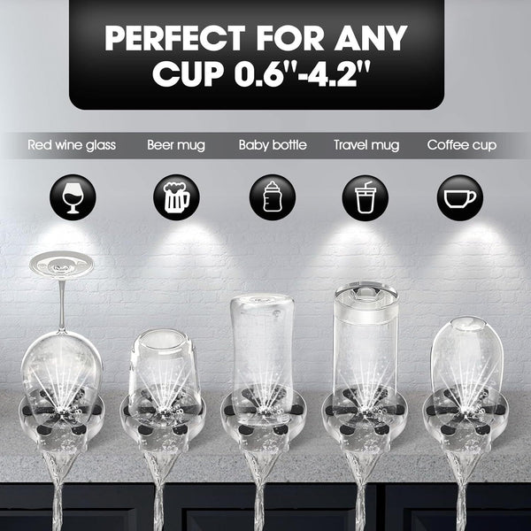 Kitchen Sink Glass Rinser Stainless Steel Cup Washer for Sink 9 Holes Cleaner
