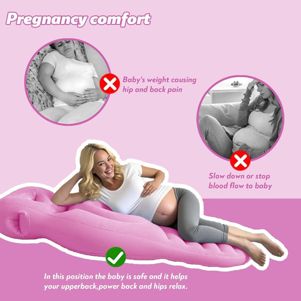 Pregnancy Mattress Inflatable Pillow Full Body Maternity Airbed with Hole Gifts
