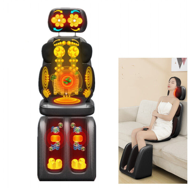 3D Massager Cushion Full Body Massage Mat Heating Vibration Kneading Shiatsu