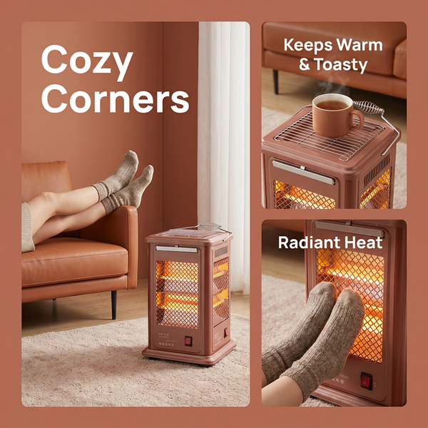 2000W Electric Space Heater Fast Quiet Heating for Bedroom Office Top BBQ Grill