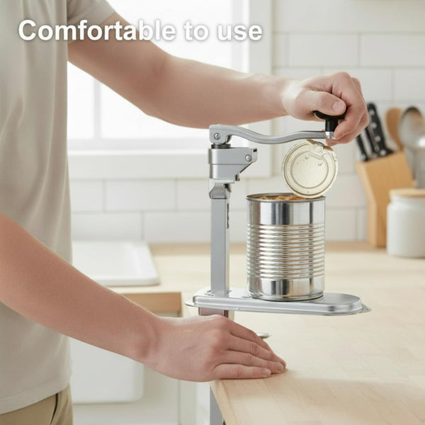 Commercial Can Opener Heavy Duty Manual Table Can Opener with Plated Steel Base