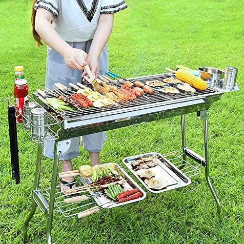 Outdoor Stainless Steel Charcoal Grill Barbecue Tool Folding Cooking Stove