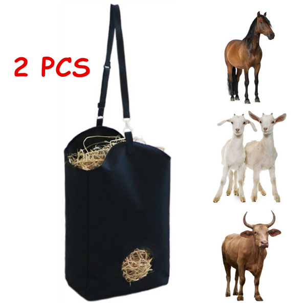 2x Hay Feeder Bag 1 Holes Hanging Hay Feeder Horse Hay Bag for Sheep Goat Cattle