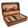 4-Finger Cigar Humidor Travel Cigar Case Holder Storage Wood Leather Box Gift AU