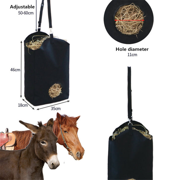 2x Hay Feeder Bag 1 Holes Hanging Hay Feeder Horse Hay Bag for Sheep Goat Cattle