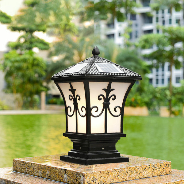 1/2 Post Light LED Outdoor Solar Powered Pillar Lamp Garden Yard Street Led Lamp