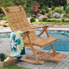 Leisure Rocking Chair Backrest Folding Bed Elderly Relax Armchair Foot Massage