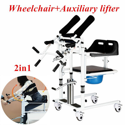 Lift Transfer Chair Patient Wheelchair+Assist Rise Lifter Hydraulic Lift Chair