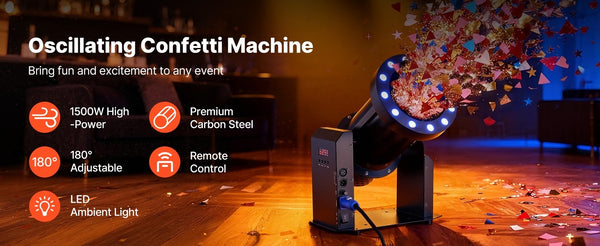1500W Party Confetti Cannon Launcher LED Confetti Machine Stage Effect Show AU