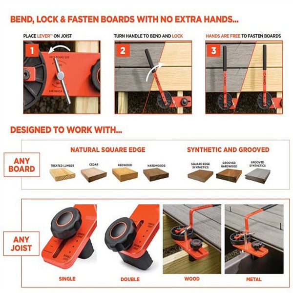 Lever Deck Board Bending Deck Straightening Locking Tool Easier Deck Install AU