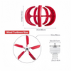 5 Blades Wind Turbine Generator Vertical Axis w/ DC 24V Controller Clean Energy